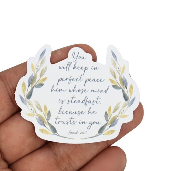 Sticker Bundles 12x$6 Religious Christian Bible Verse Isaiah 26:3 - Picture 1 of 2